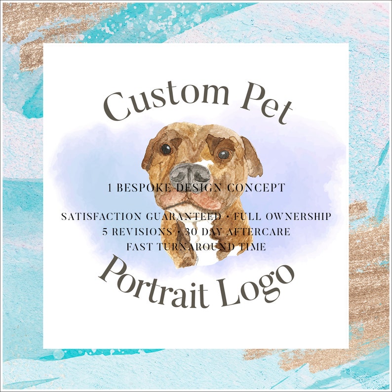 On Sale Pet Portrait Logo Custom Pet Logo Custom Logo Etsy