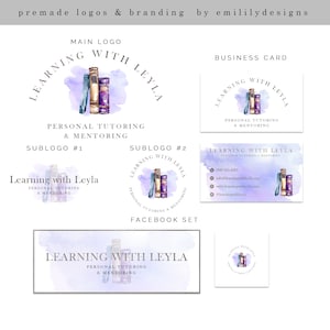 Logotipo de tutor, logotipo de tutor privado, logotipo de aprendizaje, logotipo de enseñanza, logotipo de profesor, logotipo de acuarela, logotipo de libro, logotipo de escuela, logotipo prediseñado