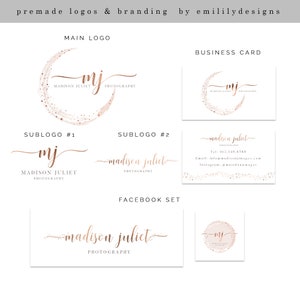 Logotipo pré-fabricado, Design de logotipo, Logotipo circular, Logotipo rosa, Logotipo aquarela, Logotipo estrela, Facebook, Kit de marca, Design de cartão de visita, Logotipo elegante