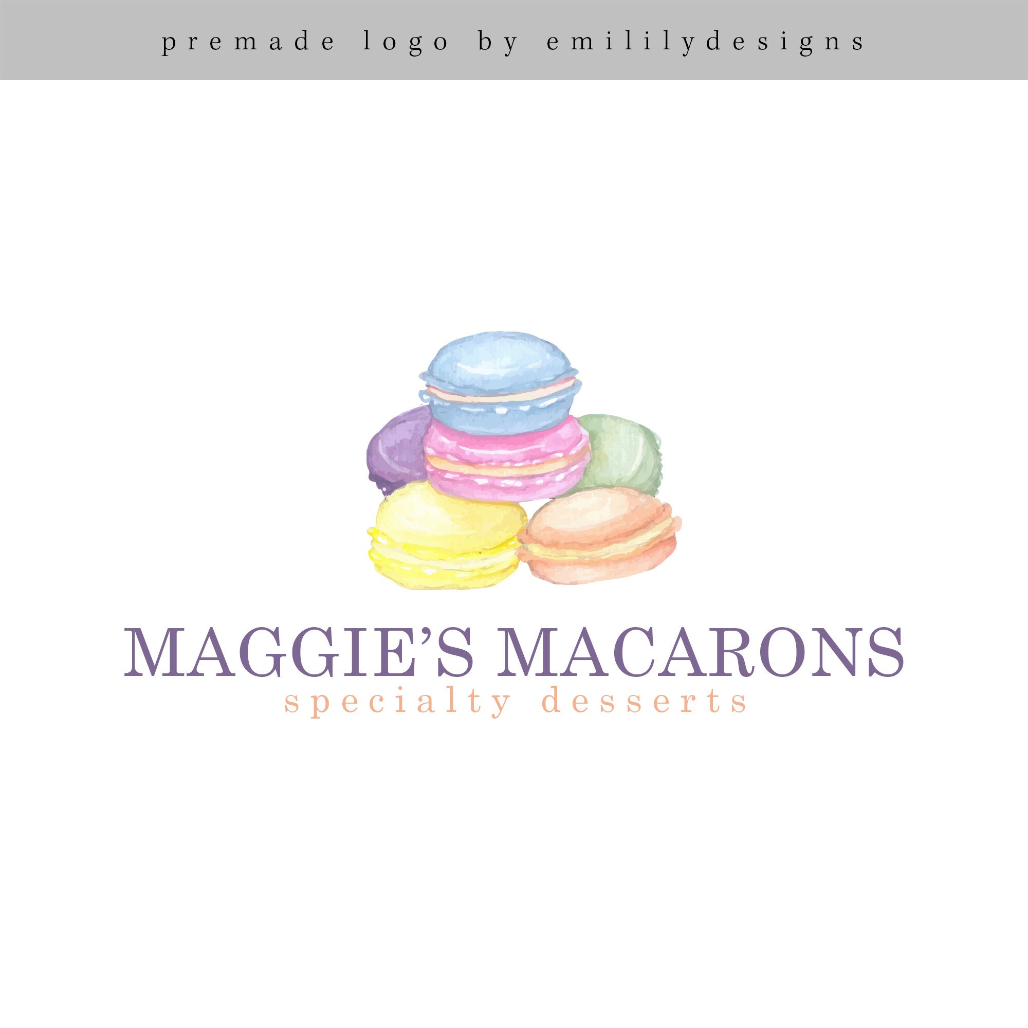 Premade Logo Logo Design Macaron Logo Macaroon Logo Sweet - Etsy UK