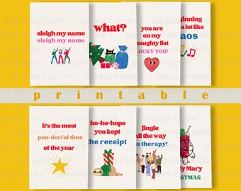 Funny Christmas Cards - Pun Christmas Card - Rude Christmas Greeting Cards - Instant Download Xmas Cards - Printable Gift Cards