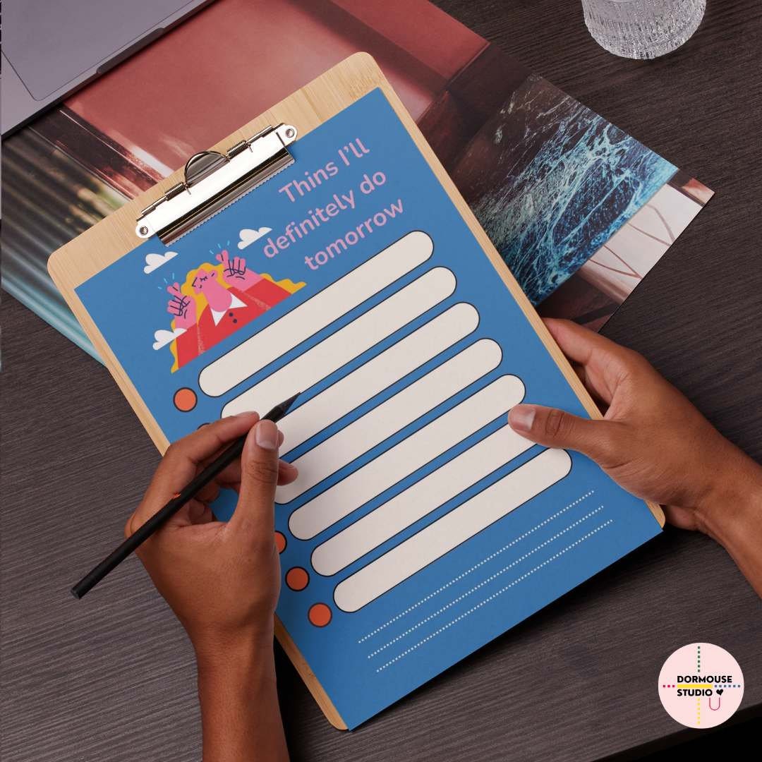 ADHD Friendly Planner, Funny To Do List Simple Minimalist Planner, Undated Task Management For Adults, Blue Printable ADHD Self Care Gift