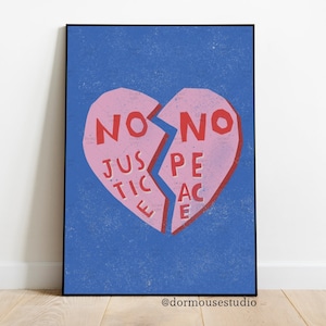 No Justice No Peace Poster | Slogan Wall Art Print | Protest Poster | Minimalist Bohemian Decor | BLM Protest Print | Black Lives Matter Art