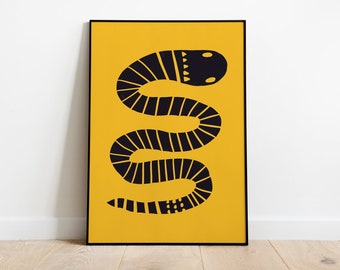 Snake Print, Snake Wall Art, Snake Home Decor, Snake Illustration, Sarcasstic Christmas Gift