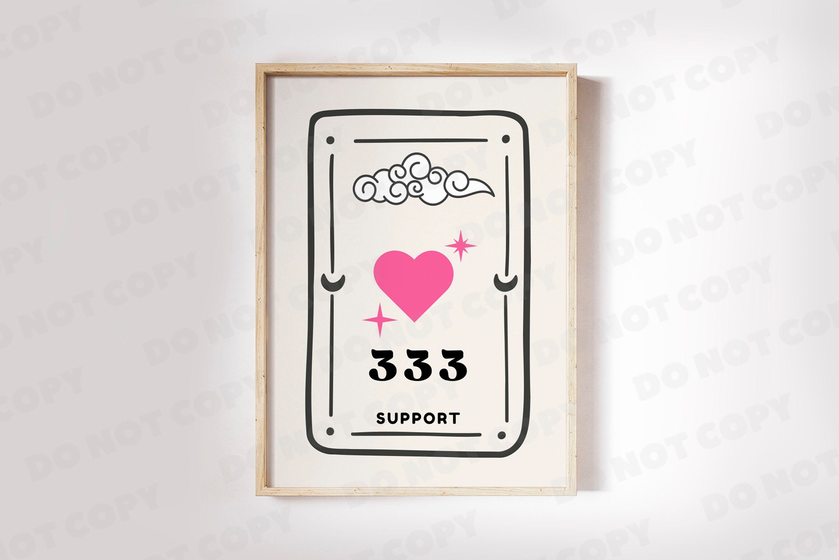 333 Angel Number Art Print | Protection Home Decor | Trendy Spiritual Posters| Tarot Card Inspired Universe Positive Energy Wall Art