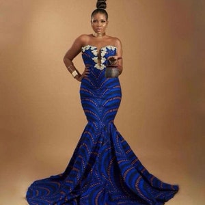 African mermaid dress,african wedding dress, African prom dress , african long dress, african attire , African couple dress , african women