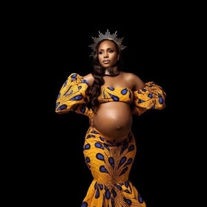 African maternity dress , African pregnancy dress , African baby shower , African baby shower photoshoot , African two pieces dress, top