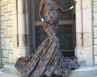 African maternity gowns, African baby shower dress, African mermaid dress, African  women clothing, African pregnancy dress, African dress