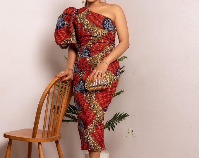 High waisted Slit African Dress