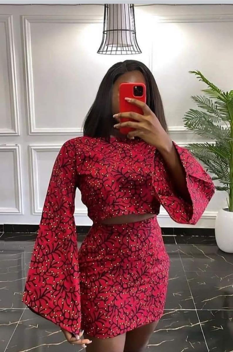 African short skirt, African two pieces set, African matching skirt and top, African prom set, African dinner set,African tops, two pieces