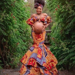 African maternity shoot, African maternity dress, Maternity dress,African baby shower dress , African pregnancy dress, Kente maternity dress