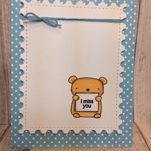 Cartão exclusivo com tema de urso faltando você