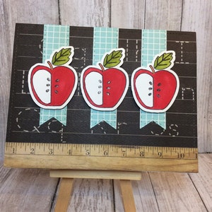 Carte de remerciement unique pour professeur et porte-cartes cadeau / pommes