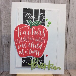 Einzigartige Lehrer Dankeschön-Karte und Geschenkkartenhalter / Äpfel