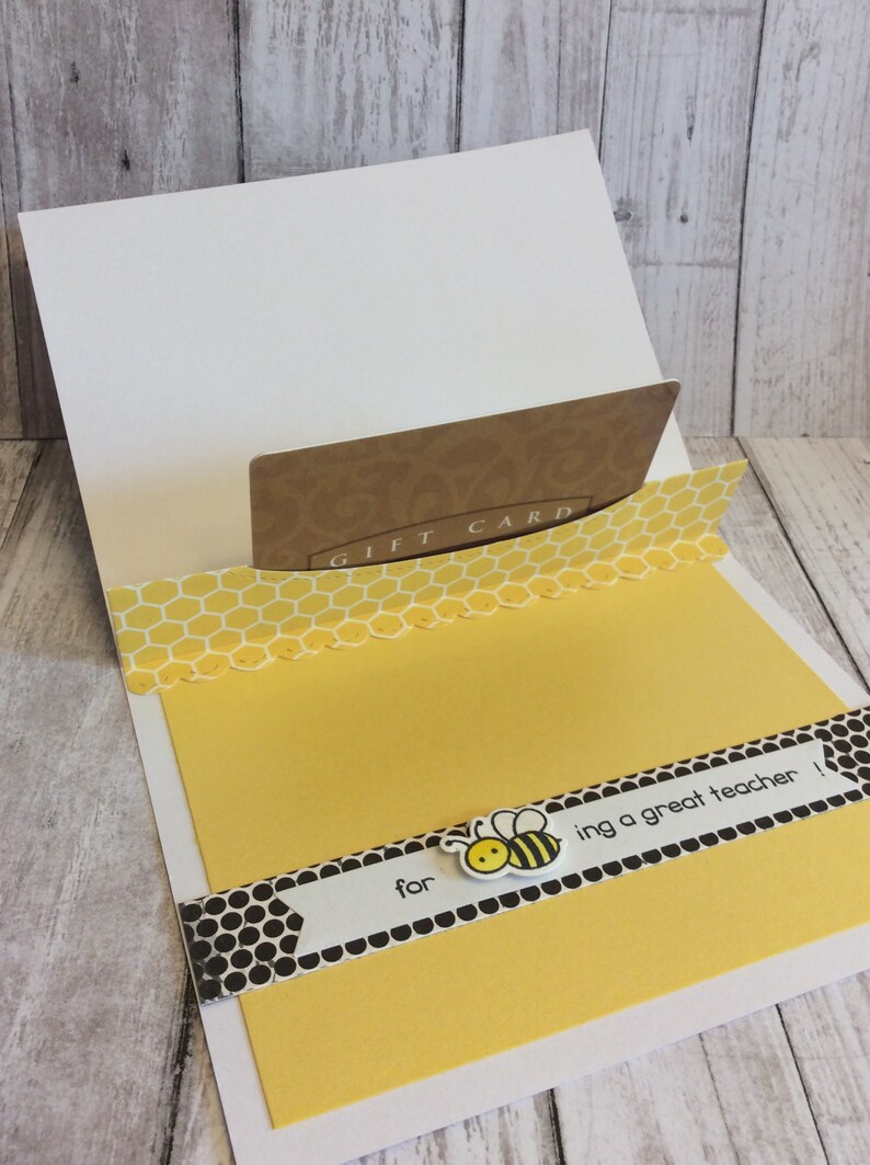 Teacher thank you cardgift card holder bees