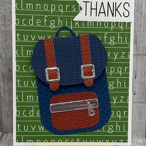 Carte de remerciement unique pour professeur et porte-cartes/sac à dos