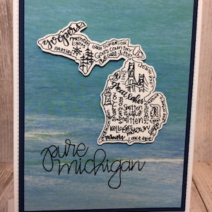 Cette carte multi-usages unique sur le thème du Michigan peut être utilisée pour des félicitations, des encouragements, du soutien ou simplement pour échanger avec quelqu'un