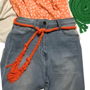 Fun rope belts in orange or green will make your outfits pop. Orange and Green rope belts are perfect Fall 2023 accessories image 2