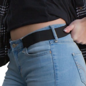 Buckleless Belt for Women - No Bulge, Perfect Fit, Invisible Comfort - TSA Approved Travel Belt, Adjustable Elastic Stretch Design