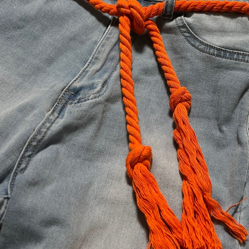 Fun rope belts in orange or green will make your outfits pop. Orange and Green rope belts are perfect Fall 2023 accessories image 8