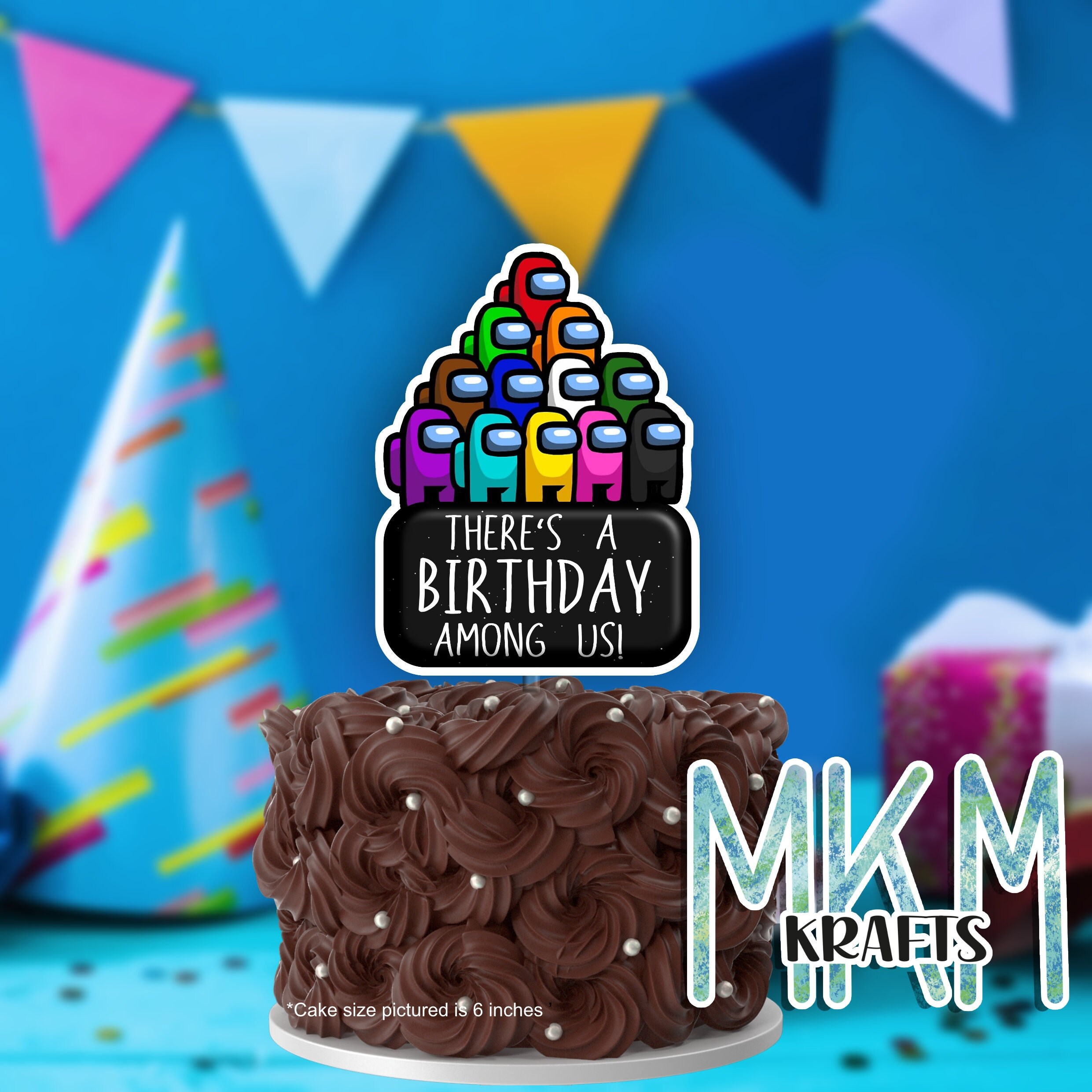 Among Us Cake Topper Digital Design Birthday Party - Etsy Finland