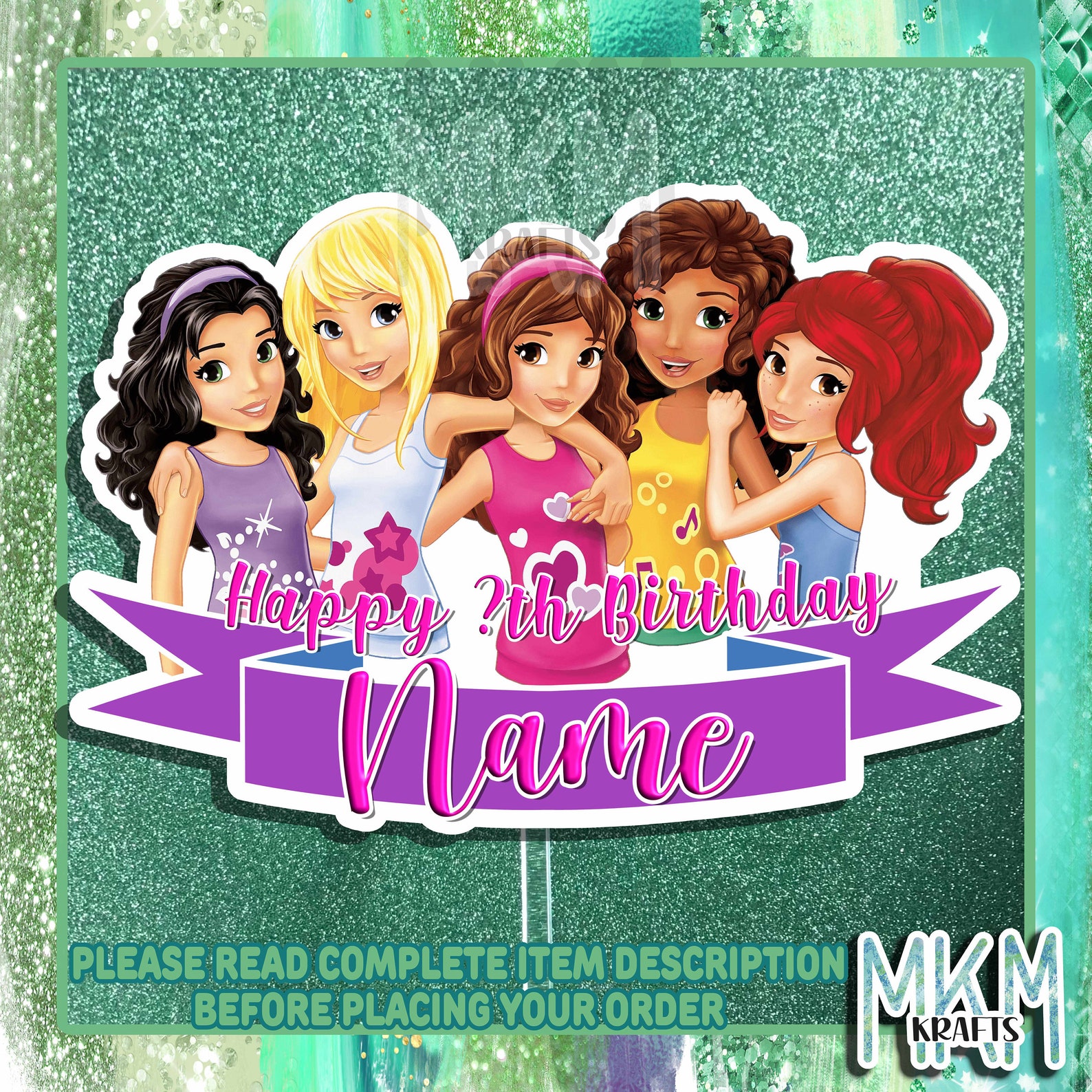 Lego Friends Cake Topper custom Any Name and Age Birthday | Etsy UK