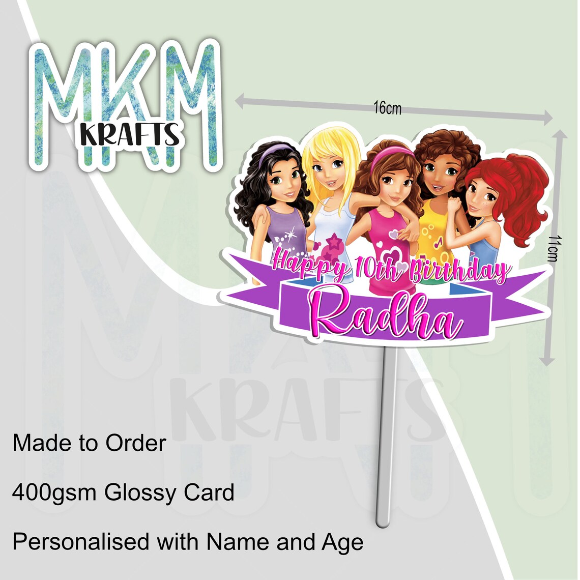 Lego Friends Cake Topper custom Any Name and Age Birthday | Etsy UK