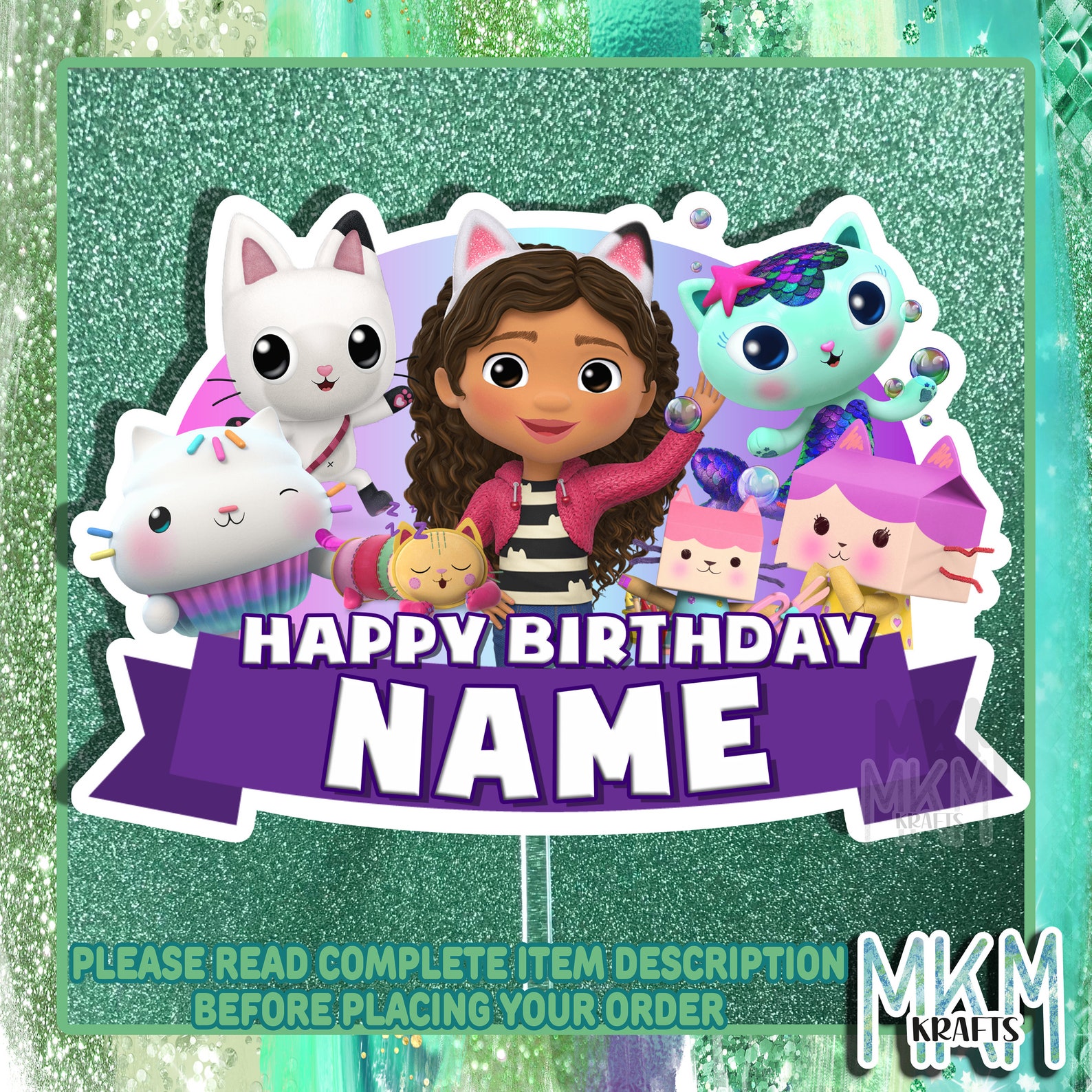 Gabbys dollhouse birthday custom any name and age Birthday Etsy Nederland