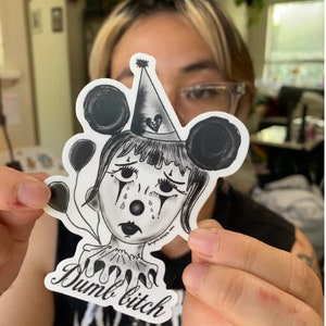 Sad Clown Girl Sticker