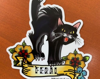 Feral Cat Vinyl Sticker