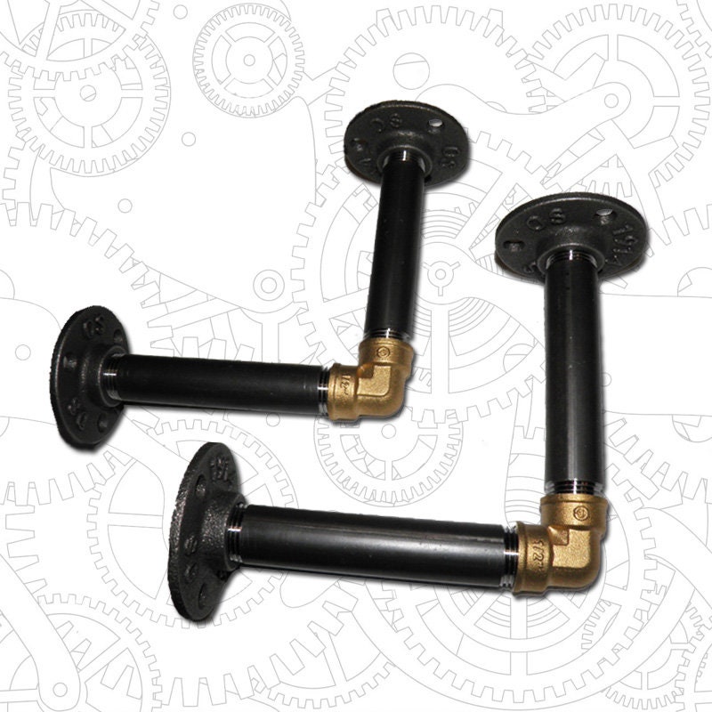 Paires d'équerres Style Industriel Steampunk Laiton