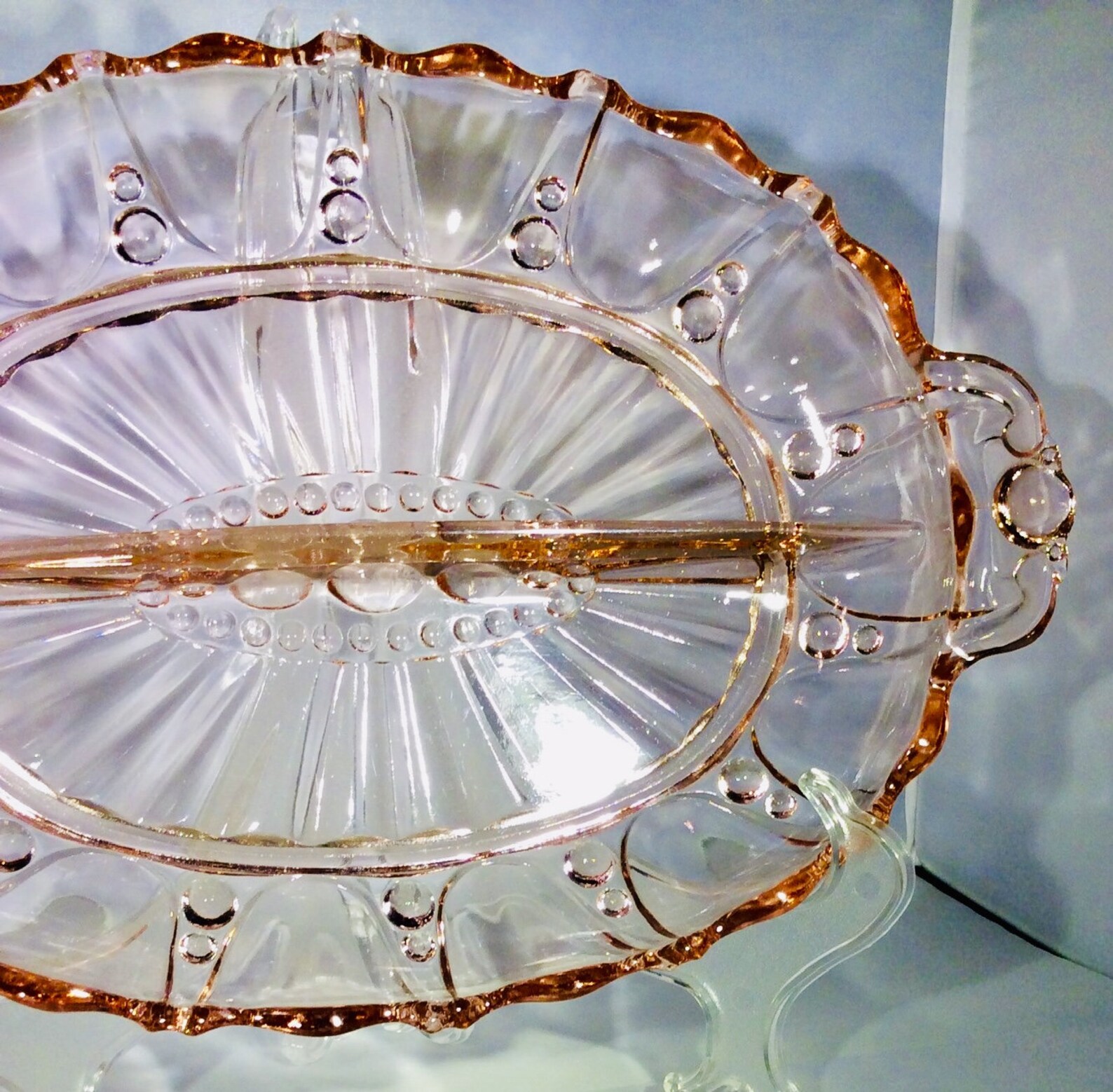 Anchor Hocking Oyster and Pearl Pink Depression Glass Divided Etsy