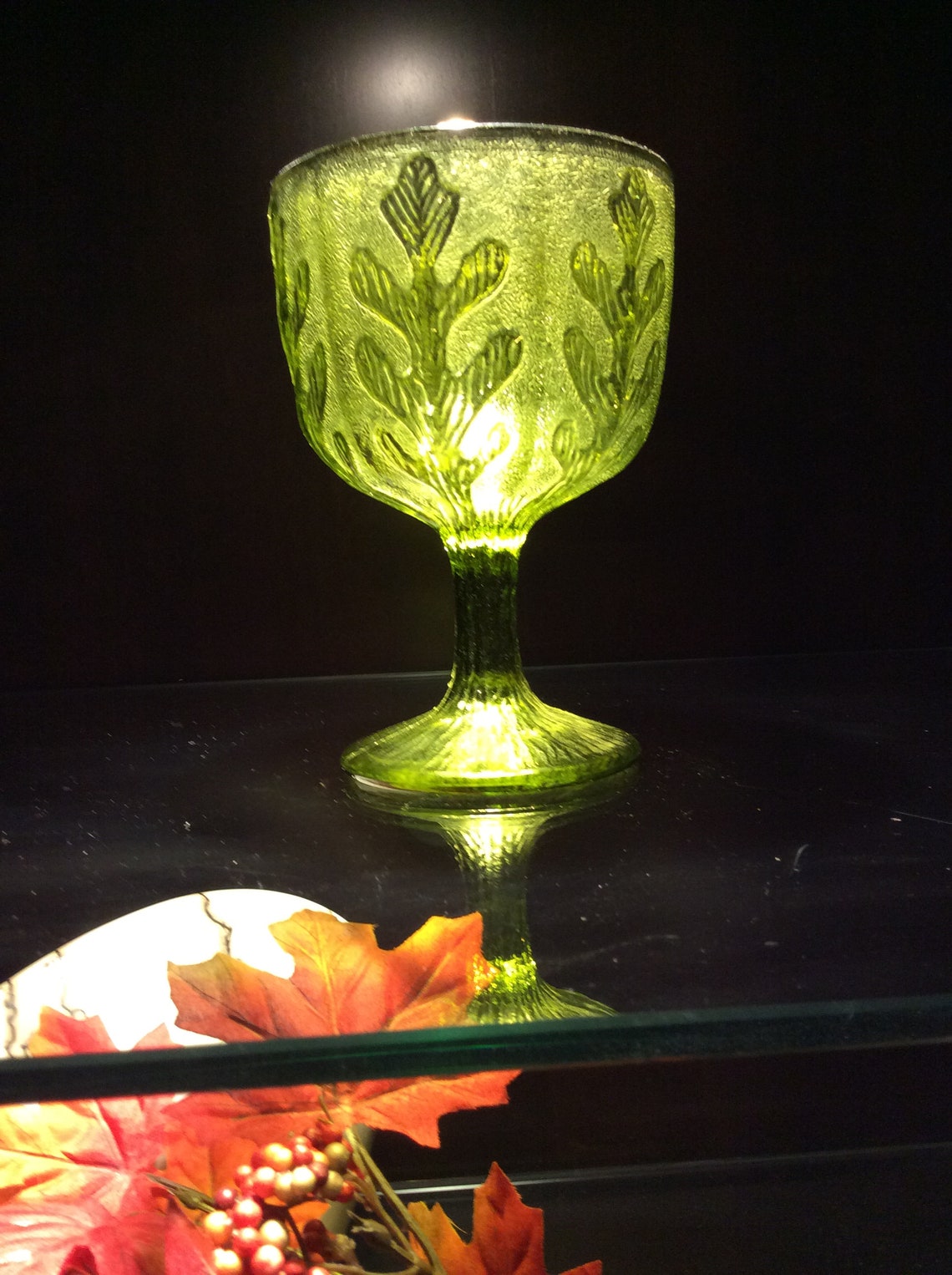 Vintage glass pedestal vases FTD Etsy