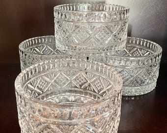 Dublin by Goldinger Shannon Crystal Set of Four, GCYDUB, 4” diameter, circa 2003