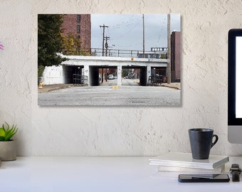 Covington Kentucky Underpass Bridge Photography - Urban Cityscape Art Print, City Living Artwork, Cityscape Wall Hanging, Metal Office Art