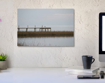 Tranquil Gulf Views: Dock on the Gulf Artist Photograph - Coastal Wall Art, Florida Panhandle Decor -  Florida Art Wall Hanging, Home Decor