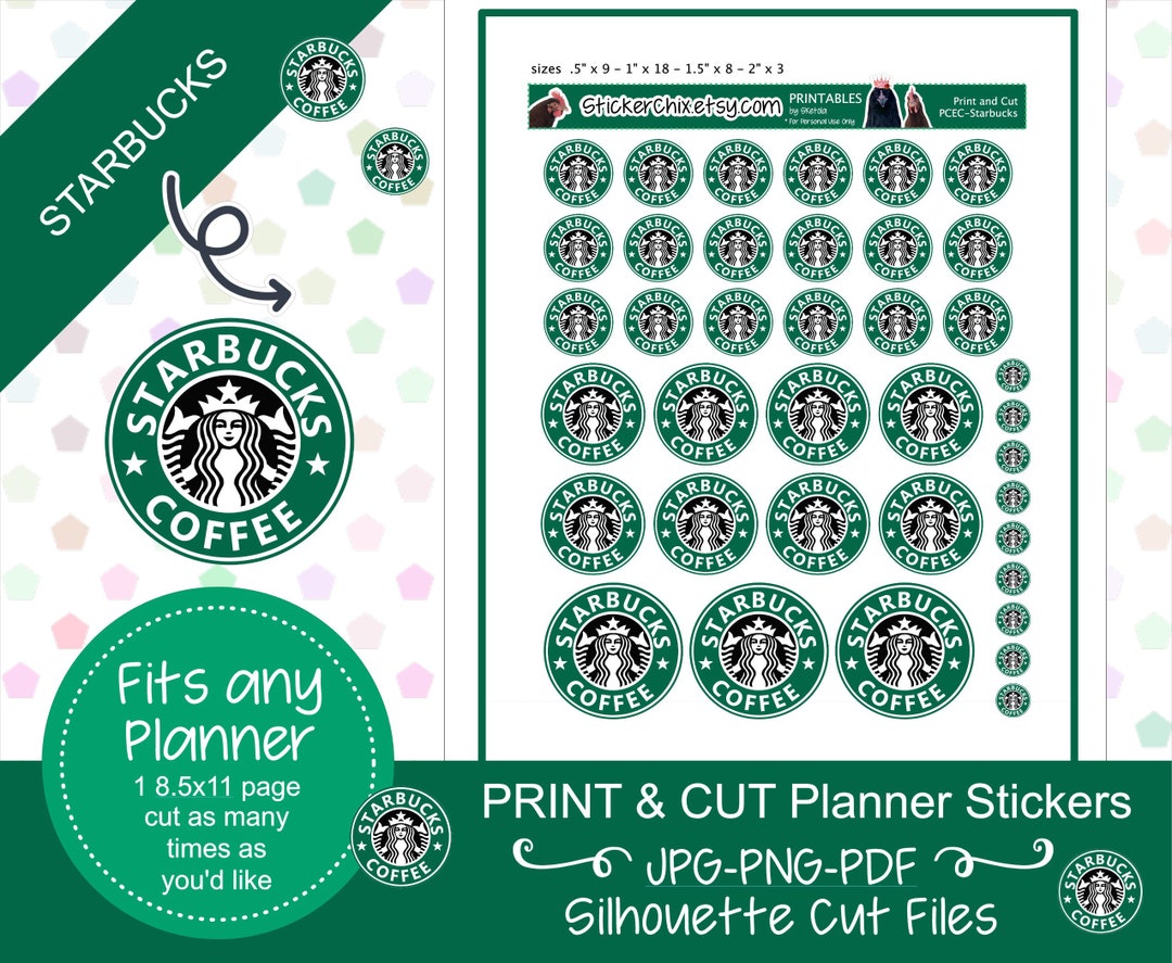 Printable Planner Stickers, Starbucks for Any Planner Download