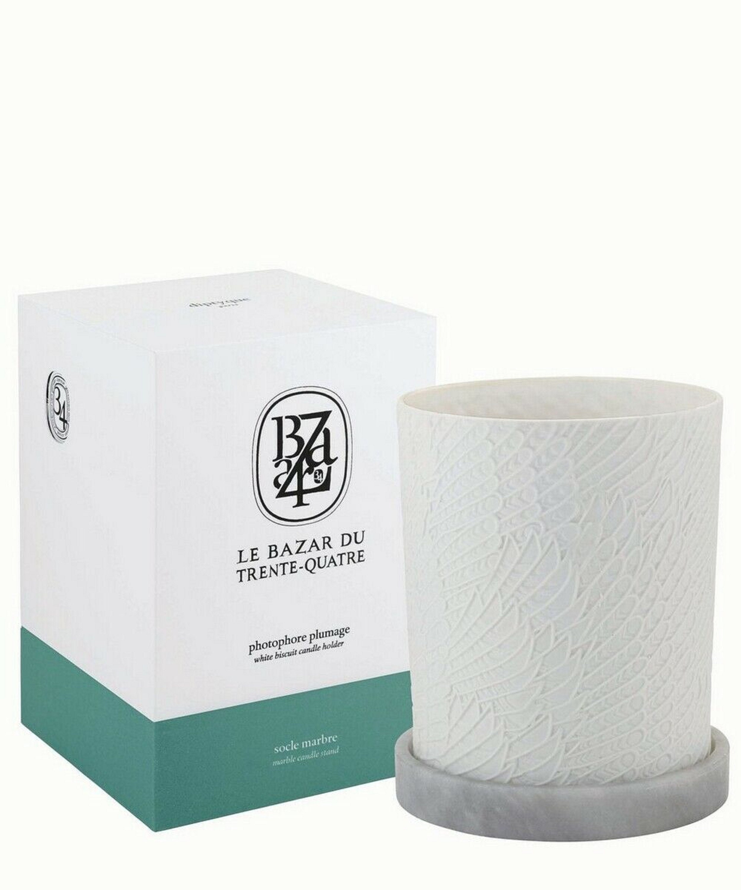 DIPTYQUE Paris Plumage White Biscuit Candle Holder With Marble Etsy UK
