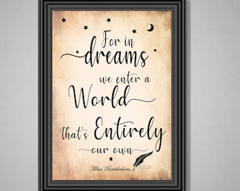 Dreams Quote Print: Vintage Style Typography Wall Art