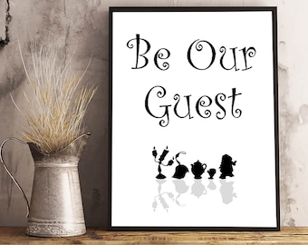 Be Our Guest Wall Print | Home Decor | A4 & A3 Print | Welcome Sign