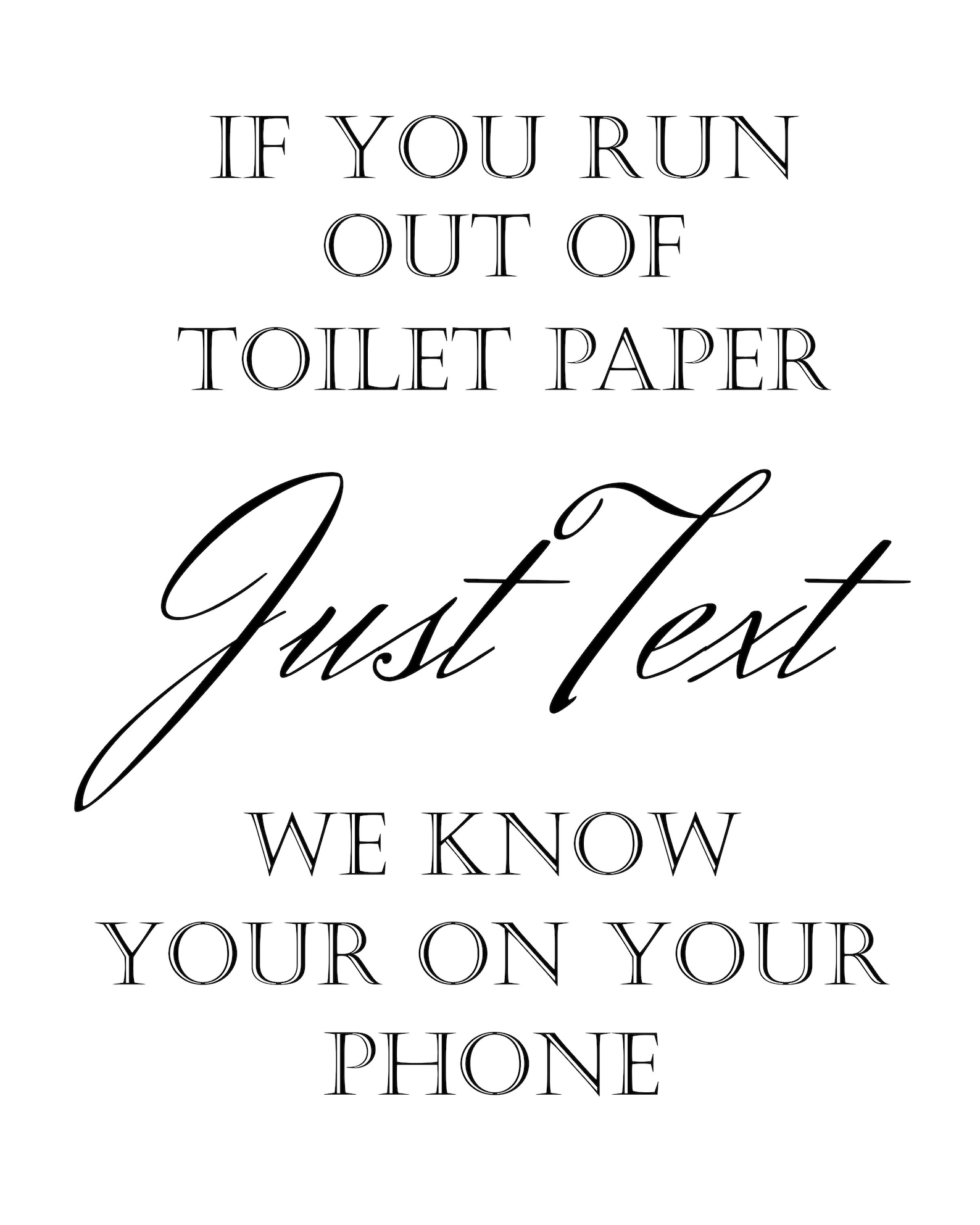 Bathroom Wall Quote Home Decor on Your Phone A4 &A3 Print Etsy UK