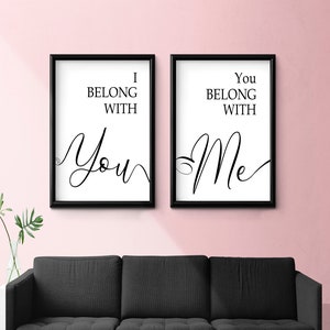 I belong with you quote, Couples Print