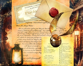Personalised Acceptance Letter Bundle | Magical Letter | Invitation | Wax Stamped