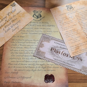 Paquete personalizado de cartas de aceptación del mago / Carta mágica / Invitación / Cera estampada imagen 2