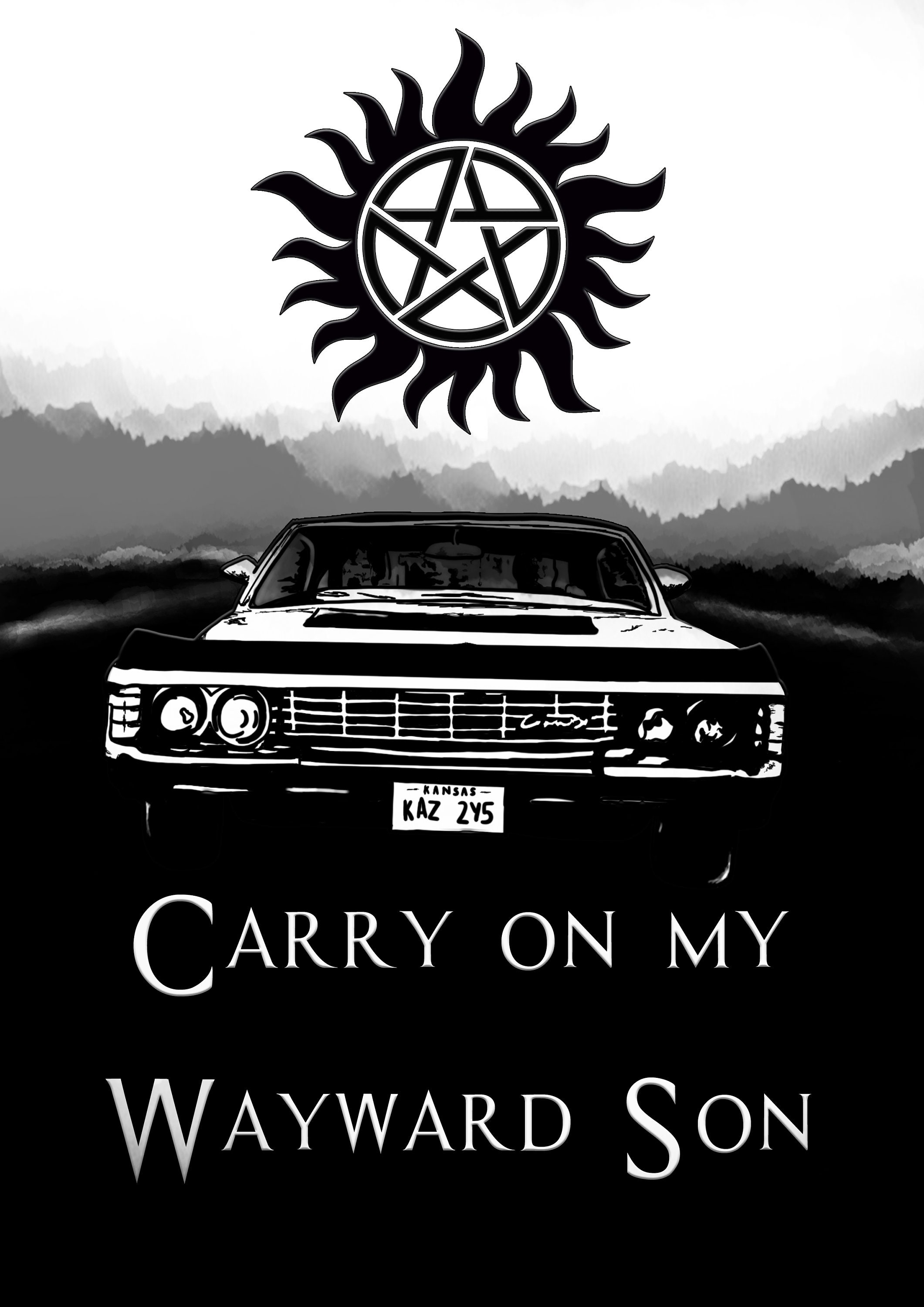 Supernatural Print Carry on My Wayward Son Series Etsy