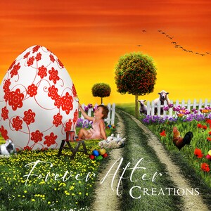 Easter Egg Painting Digital Background/Backdrop