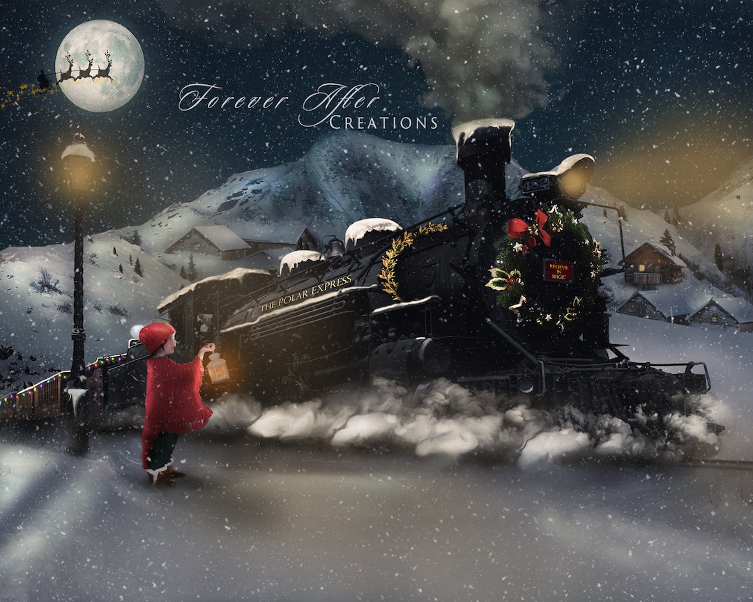 Polar Express Digital Background/backdrop - Etsy
