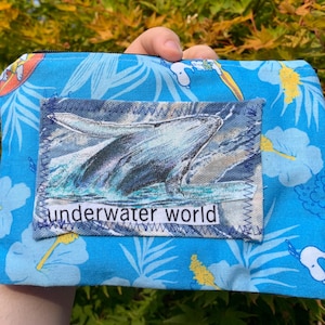 Underwater world zipper pouch - hand sewn zipper pouch