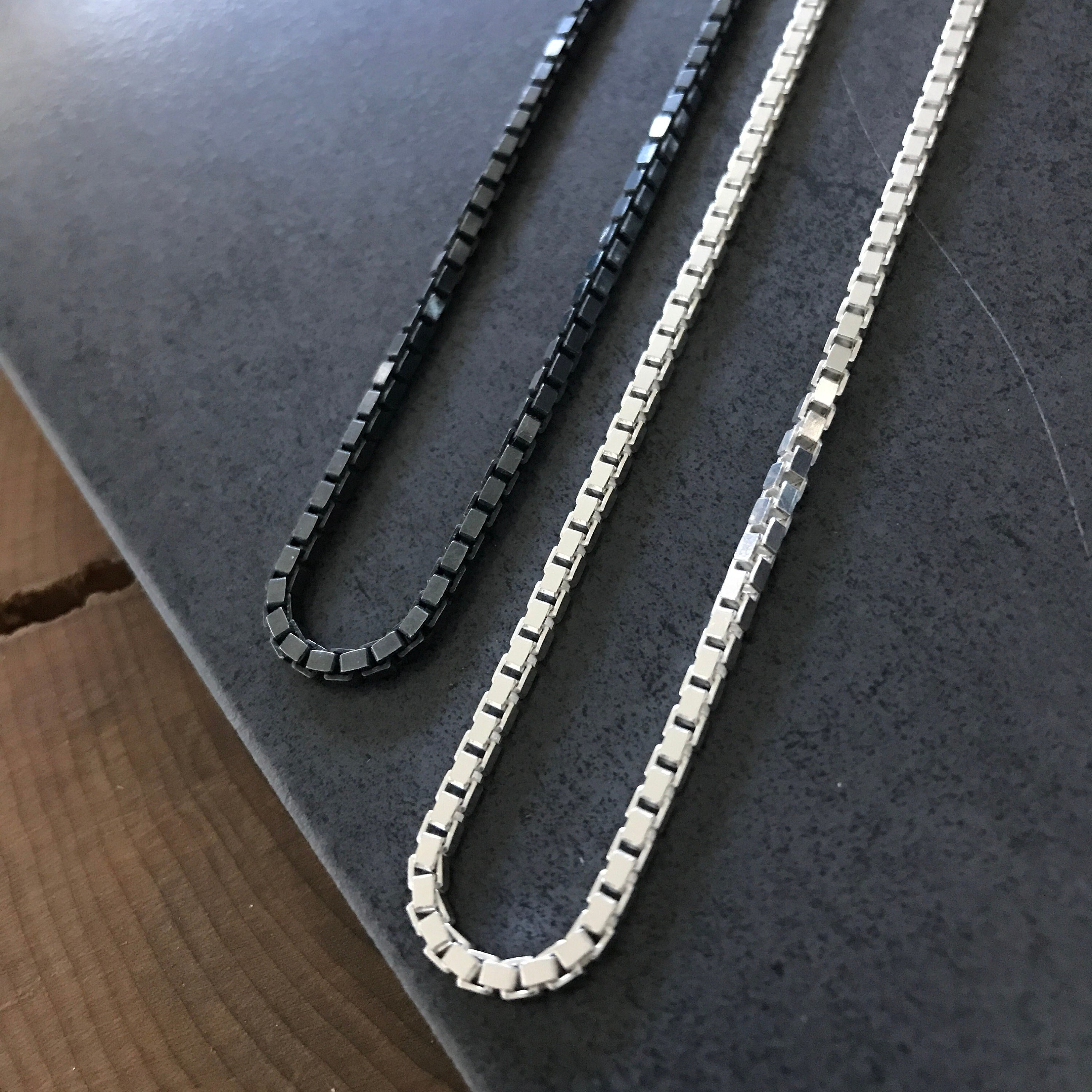 Mens silver box chain outlet