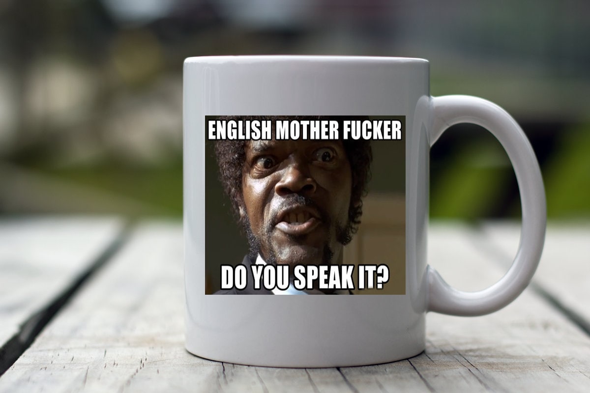 English Mother Fer Do You Speak It Pulp Fiction Mug Pulp Etsy